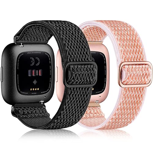 Fuleda Compatible with Fitbit Versa Band Women Men Elastic