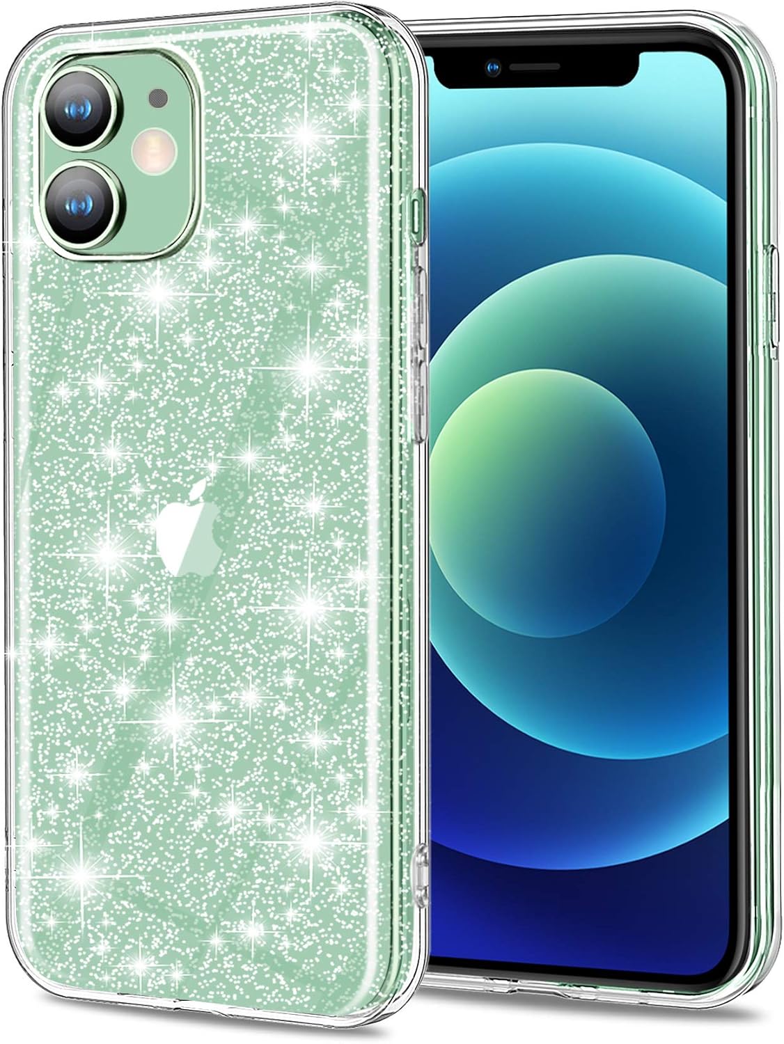 AROYI Compatible with iPhone 12 Mini Case 5.4 inch Clear Glitter