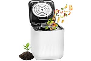 NutriChef Electric Kitchen Composter | 3 Quart Food Recycler | Food Waste Compost Bin for Countertop | 1 Button to Compost, Easy to Clean Composter Bucket | Low Noise, Odorless & Auto Clean | White