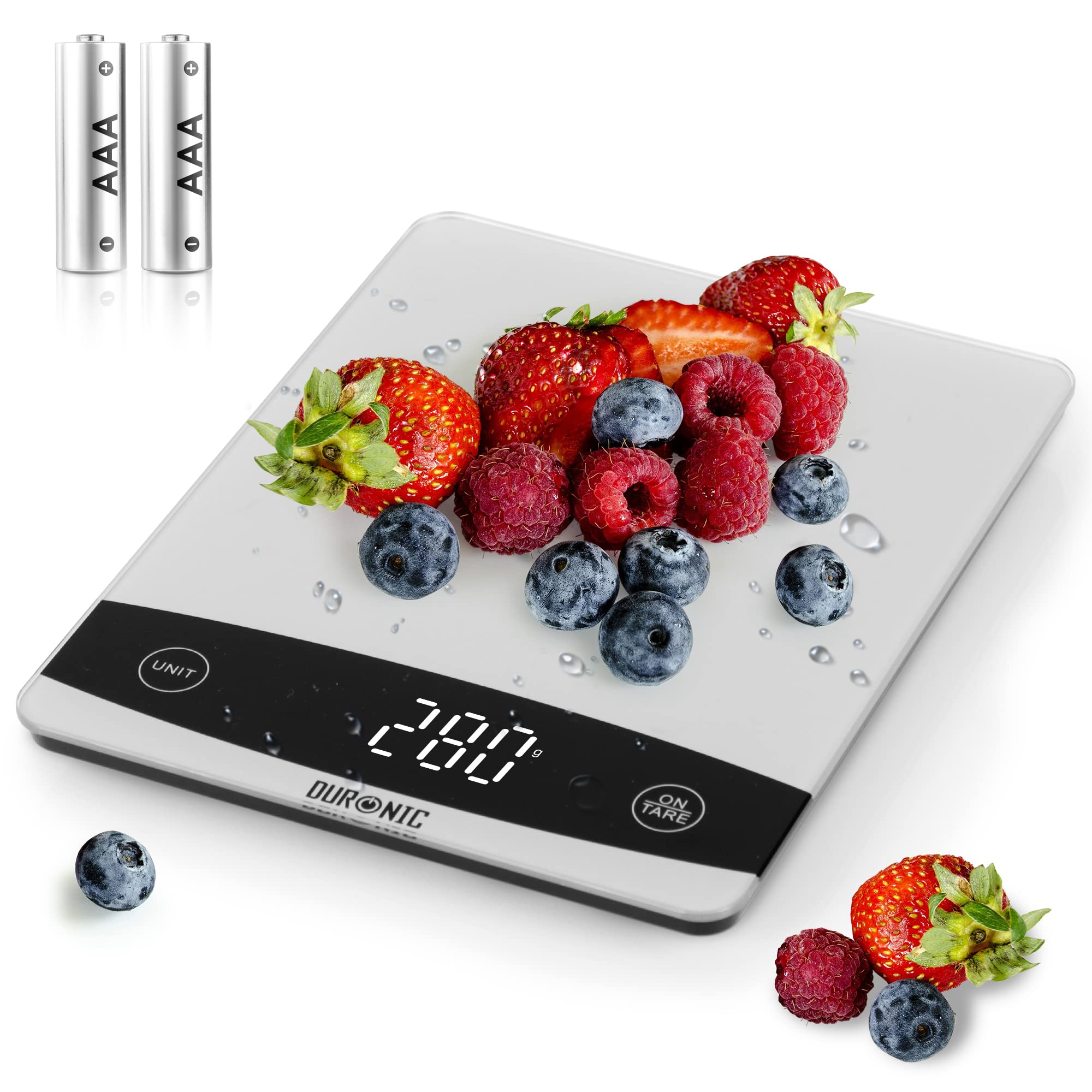 Duronic Digital Kitchen Scales KS1009 Electronic Kitchen Scale Weighing Measuring Baking Scale for Office School Cooking Baking Postal Pet Food Measurement Baker Weight Scale, with Tare LCD Display