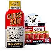 Fruit Punch Extra Strength Energy Shot 10 pk – 260mg Natural Caffeine B12 B6 – Energy & Focus Support – 2 Servings Sugar Free Zero Calorie Green Tea B-Vitamins Electrolytes Vegan – 1.93 fl oz