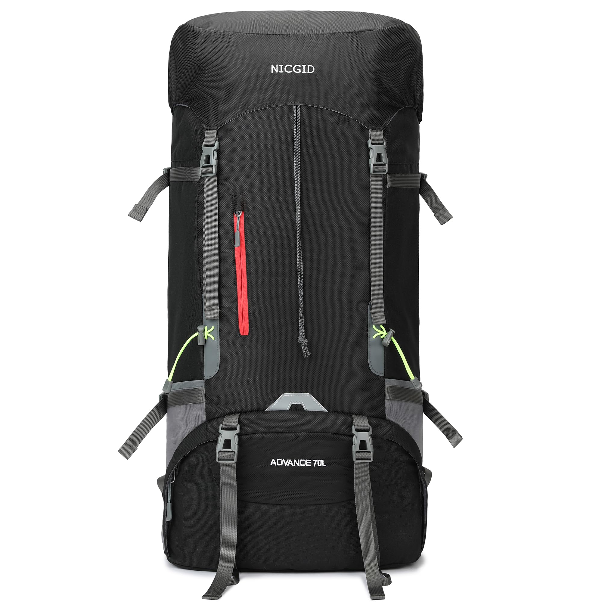 Nicgid 70L Lightweight Hiking Backpack Foldable Multi-Functional Travel Bag Water Resistant Casual Camping Rucksack for Men Women Outdoor Sport Mountain — image 1