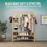 Klass Home Collection Heavy Duty Clothes Rail 120KG Gold Steel Rack view 5