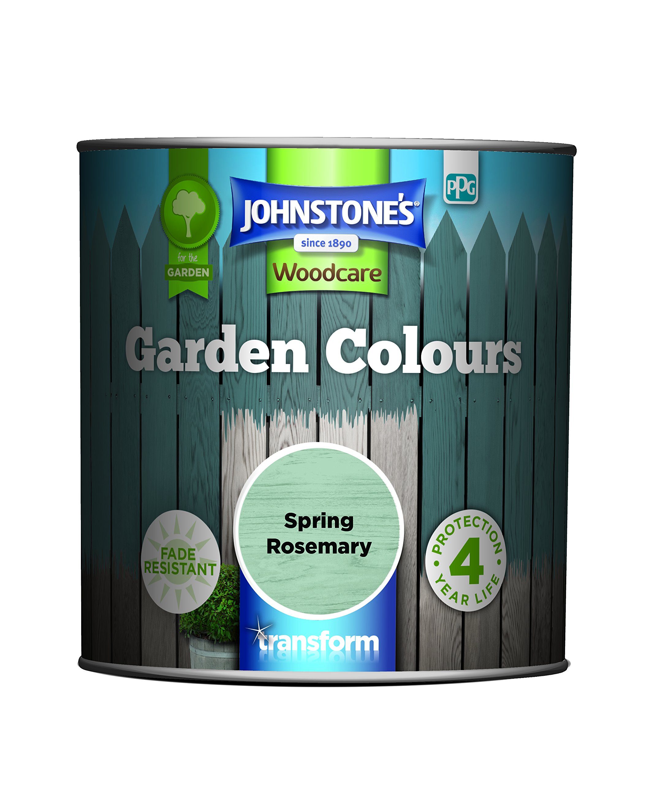 Johnstone’s - Garden Colours - Spring Rosemary - Exterior Wood Paint - Fade Resistant - Suitable for Garden Furniture Outdoors - Fence Paint - Dry in 2 hours - 12m2 Coverage per Litre - 1L
