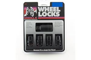 Gorilla Automotive Products 38431XLBC Black Wheel Lock, Set of 4 (Chrome Ball Seat 12mm x 1.50 Thread Size)