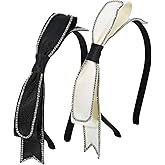 Sluxa Women's Fashion Diamond Bow Bling Glitter Headbands, 20 Count (Pack of 1), For Women & Girls