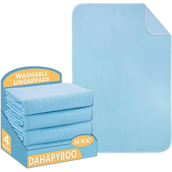 4-Pack Washable Underpads, 34x36 Inch – 4-Layer Leak-Proof Reusable Pads For Incontinence, Bedwetting, Pets & Changing Mats