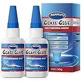 Super Glue for Glass Repair, 30g x 2 Super Instant