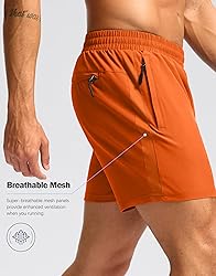 Pudolla Men's Running Athletic Shorts with 3 Zipper
