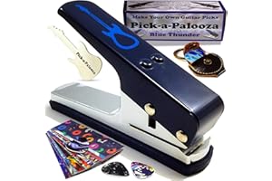 Pick-a-Palooza DIY Guitar Picks Punch Mega Pack - Custom Pick Maker for Musicians - Features Leather Key Chain Holder, Pick Strips with Artwork & File - Unique Gifts for Men & Women - Blue Punch
