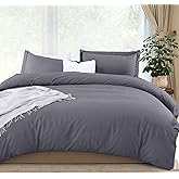 Utopia Bedding Duvet Cover California King Size - 3 Piece with Zipper Closure - 1 Comforter Cover 104X98 Inches & 2 Pillow Shams 20X36 Inches (Grey) Comforter Not Included