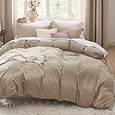 Bedsure Light Brown Duvet Cover King Size - 3 Pieces Prewashed Cotton-Like Extra Soft Bedding Set, Includes 1 Duvet Cover 104x90 Inches with Zipper Closure & 2 Pillow Shams, Comforter Not Included