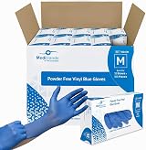 Farla Medical MediHands Blue Vinyl Medium Exam Gloves 1000ct Powder Free Latex view 1