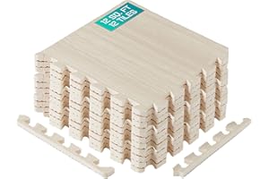 Yes4All EVA Interlocking Mats, Puzzle Floor Tiles, Foam Floor Padding with Border for Furniture, Home Space, Living Room, Garage 11,22,32 SQFT