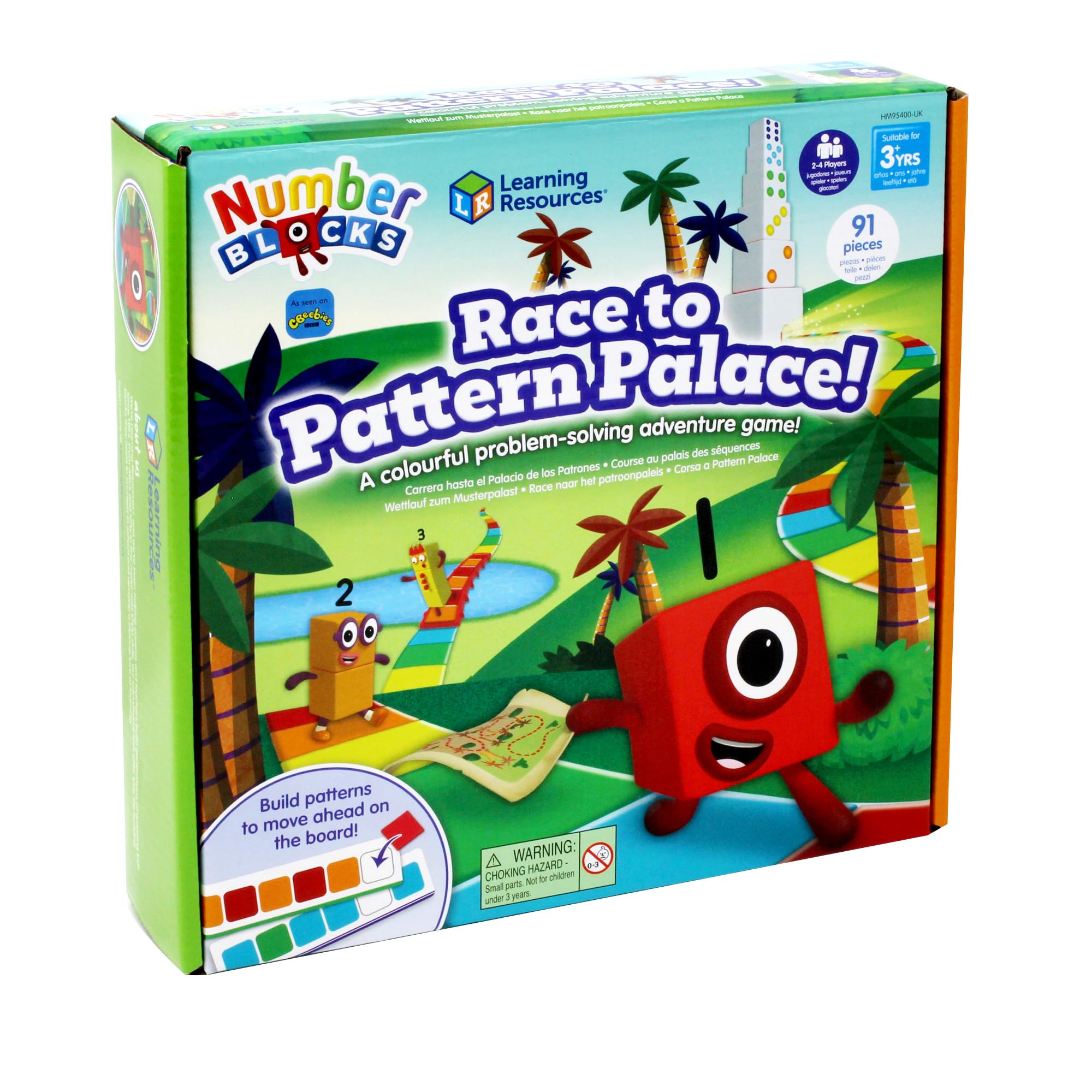 Learning Resources Numberblocks Race to Pattern Palace Board Game, Ages 3+, Colour & Pattern Recognition Game, Maths Skills Adventure for Kids, 2–4 Players