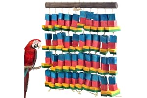 DBNESS Extra Large Bird Toys, 21.6inch XL Macaw African Grey Parrot Chewing Toys, Natural Wooden Block Knots Tearing Toy Parrot Cage Accessories for Big Birds