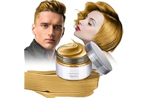 JEBOUSIKE Temporary Gold Hair Clay Color, Hair Color for Men Women, Hair Color Dye Wax Washable Hair Styling Clay for Girls Age 4 5 6 7 8 9 10+ Birthday, Gift for Christmas, Party, Cosplay, Carnival