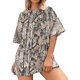 Ziesexy Camo Shirt Women Oversized Short Sleeve T-Shirts Crew Neck Camouflage Shirt Teen Girls Casual Loose Summer Tee Shirt