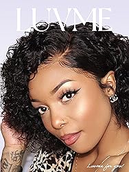 LUVME HAIR 8" Curly Glueless Wigs Human Hair Pre
