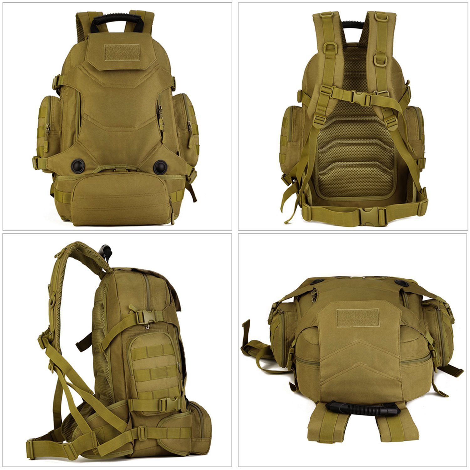 Zoweetek® Camouflage Militaire Armée Sac à dos multifonctionnel US assault pack 40L MOLLE Multicolore