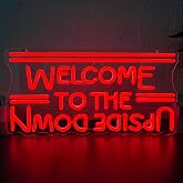 BMLOPZ Welcome To The Upside Down Neon Sign Dimmable Neon Lights for Wall D&eacute;cor USB Powered LED sign for Bedroom Game Room Man Cave Great Gift for Birthday christmas etc;(16.4 * 8.3 inches)