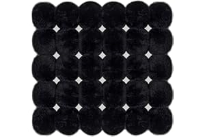 BQTQ 30 Pieces Faux Fur Pom Pom Black Fluffy Balls with Elastic Loop Faux Rabbit Fur Pom Pom for Hats Beanie Shoes Scarves Gloves Bags Accessories