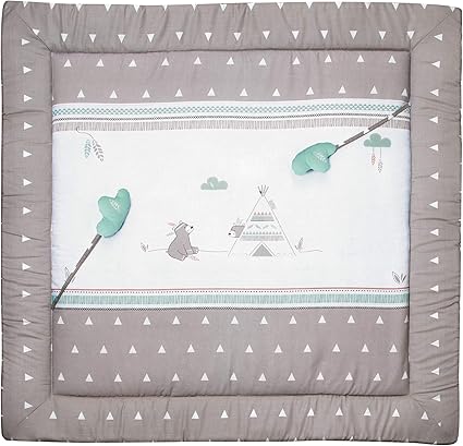 Roba Tapis D Eveil Ourson Indien Arceau De Jeu Bebe Tour De Parc 100x100cm Cote Superieure 100 Coton Cote Posterieure 35 Coton 65 Polyester Avec Elements De Jeu Amazon Fr Bebes Puericulture