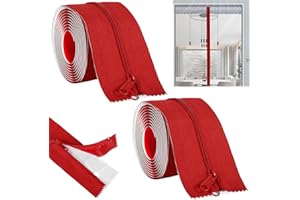 2Rolls Heavy-Duty Dust Protector Zipper, Self-Adhesive Zippers for Dustproof Doors, 7ft x 3in Tarp Zip, Waterproof Zippers fo
