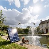 Biling 6W Solar Water Pump with 3000mAh Battery Backup 10 Nozzles Garden Pond view 3
