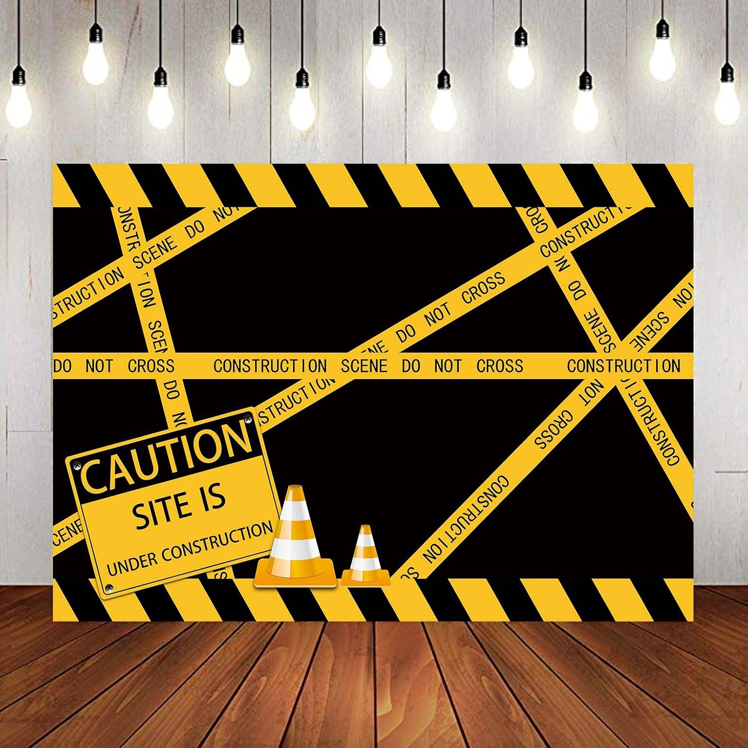 Yellow Caution Lines Police Crime Theme Backdrop For Amazon Co Uk