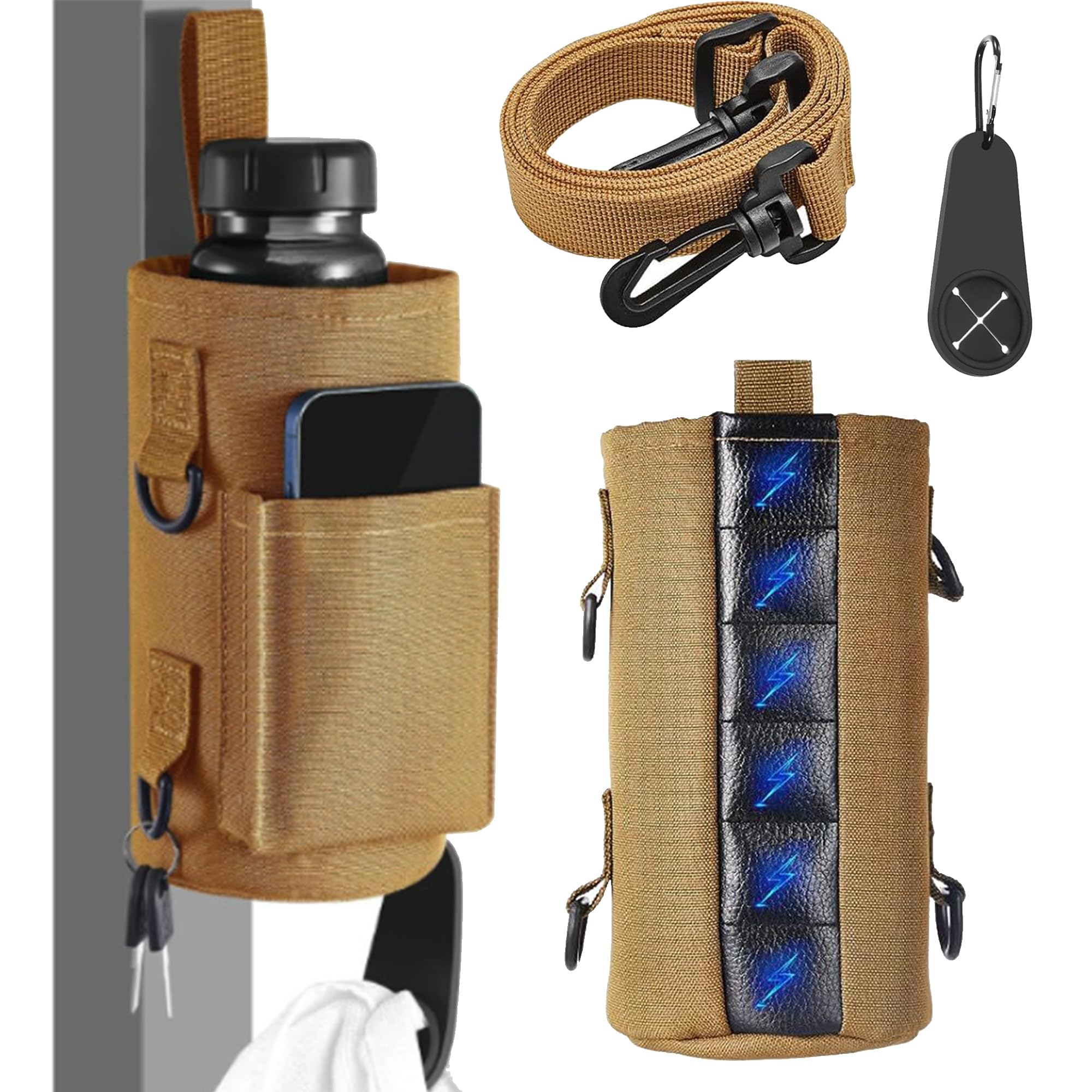 JIAMIAN Magnetic Fitness Bag, Fitness Storage Bag, Running Arm Strap, Magnetic Cup Holder, Sports Magnetic Cup Holder, Hanging Cup Storage, Can Store Mobile Phone Cups, Clothes