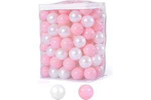 Heopeis Ball Pit Balls Pack of 100 200 500 - Star and Round Set BPA Free Phthalate Free Non-Toxic Crush Proof Play Balls Soft Plastic Balls for Toddlers Baby Kids Birthday Pool Tent Party