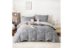 OAITE Duvet Cover Set,100% Cotton Comforter Cover with Leaf Pattern Duvet Cover Set,Soft Bedding Set Includes with 3 Piece (2 Pillow Shams,1 Duvet Cover)