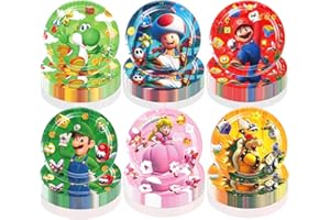 Hbavfihnbg 60 Pcs Mario Party Supplies 9 Inch 6 styles Mario Plates Mario Disposable Plates Mario Party Decorations for Mario Party Favors