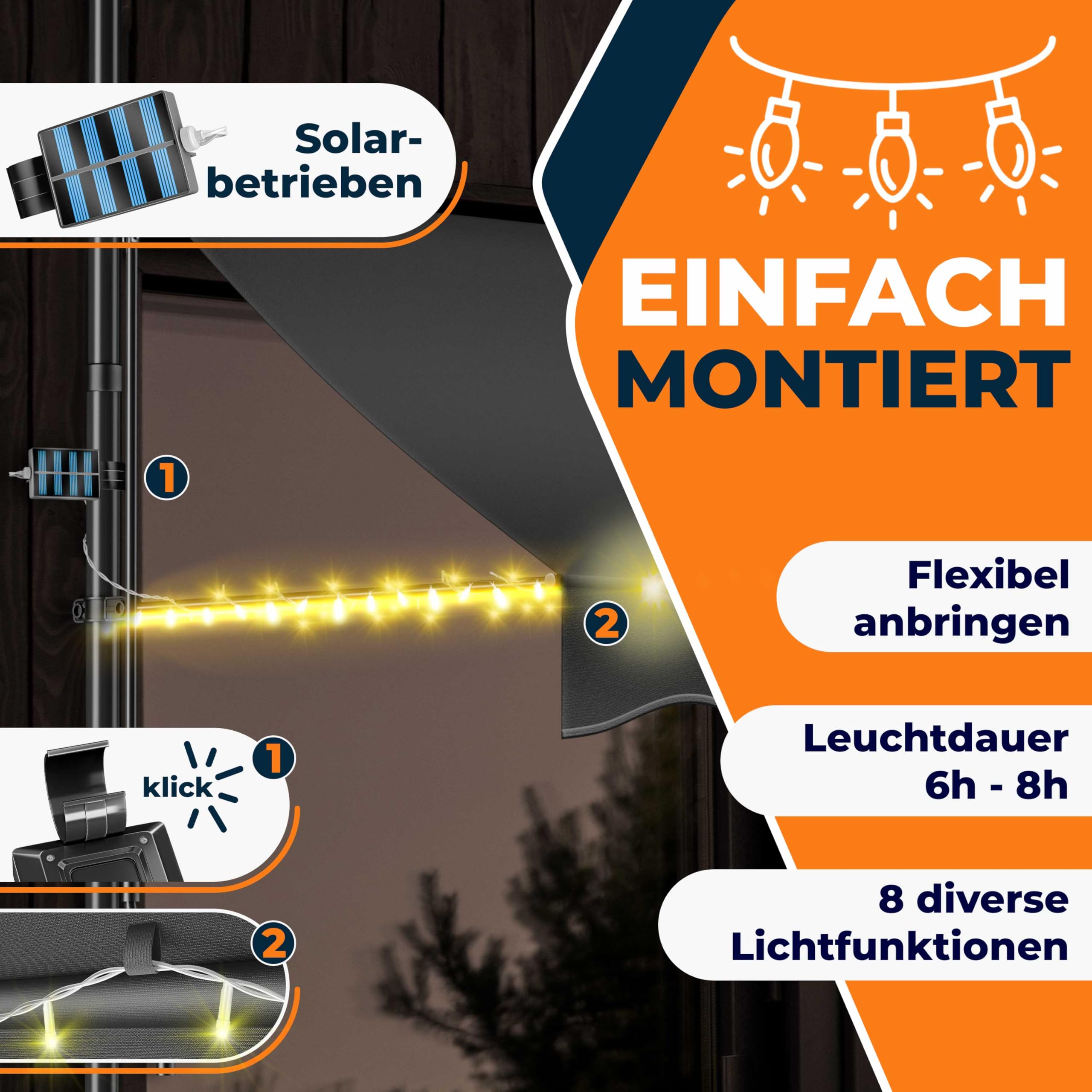 KESSER® Sonnenschutz Markise manuell ausziehbar 300cm | Sonnensegel UV Schutz Sonnenschutz | Klemmmarkise für Outdoor, Terrasse, Balkon, Garten höhenverstellbar ohne Bohren, Anthrazit 7