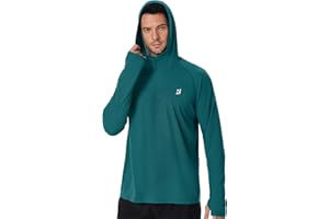 Roadbox Mens UPF 50+ Fishing Shirt, Long Sleeve UV Sun Protection Hoodies, Quick Dry Rash Guard for Hiking Outdoor Working