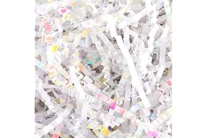 TCAIRG Crinkle Cut Paper Shred Filler (0.5 LB) for Gift Wrapping & Basket Filling - Diamond White