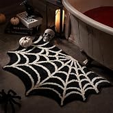 Ashler Helloween Spider Bathroom Rugs, Black Spiderweb Bath Mat for Halloween Decor, Gothic Spider Area Rug, Spider Rug Non-Slip Tufted Mats for Front Door, Living, Bedroom, Front Door,21.5×35.5inches