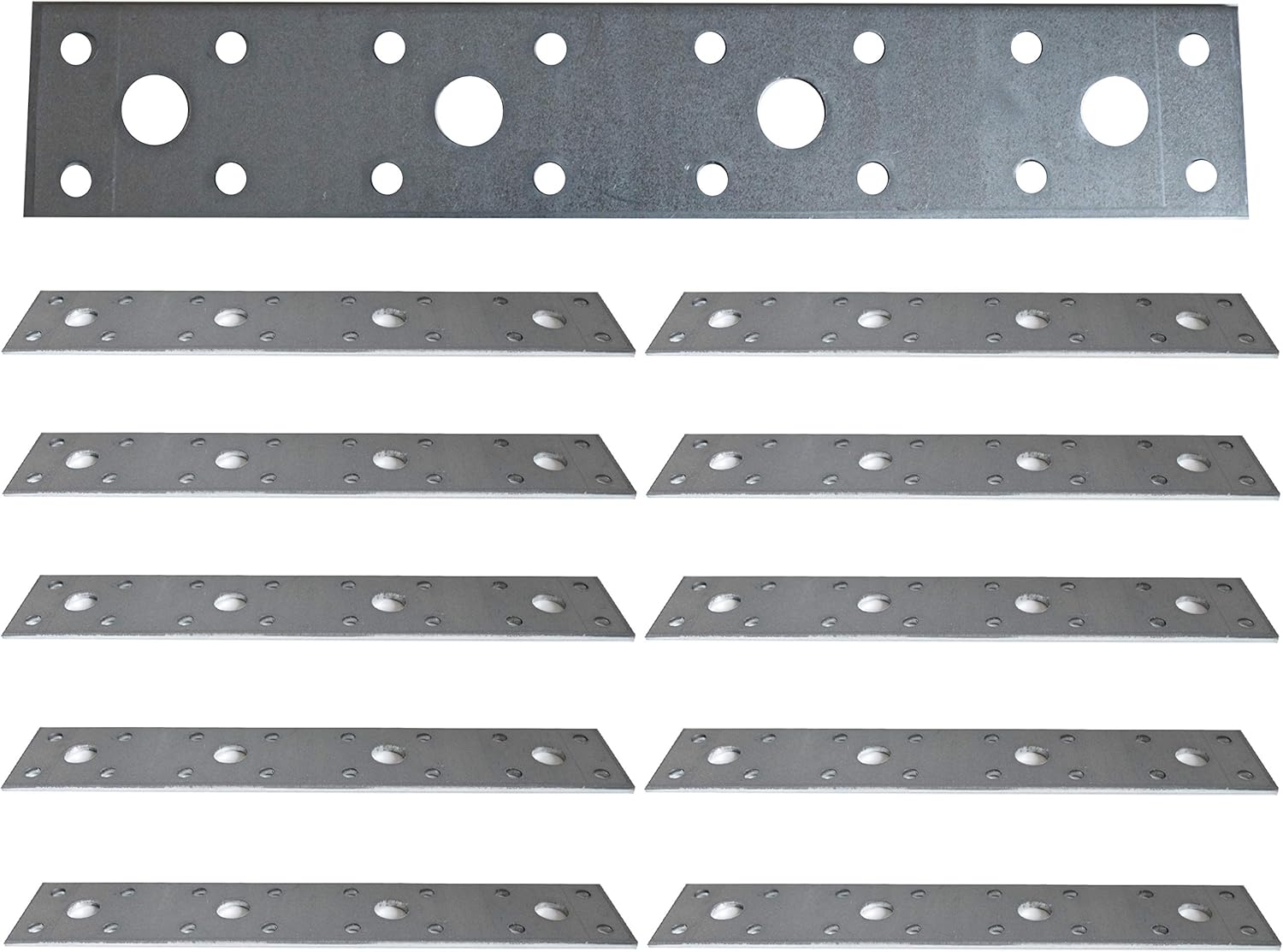 Flat Connecting Joining Plate Galvanised Heavy Duty Metal Steel Sheet Hinge Repair 7.87"x 1.38"x0.1" (200 x 35 x 2,5mm) Pack of 10pcs