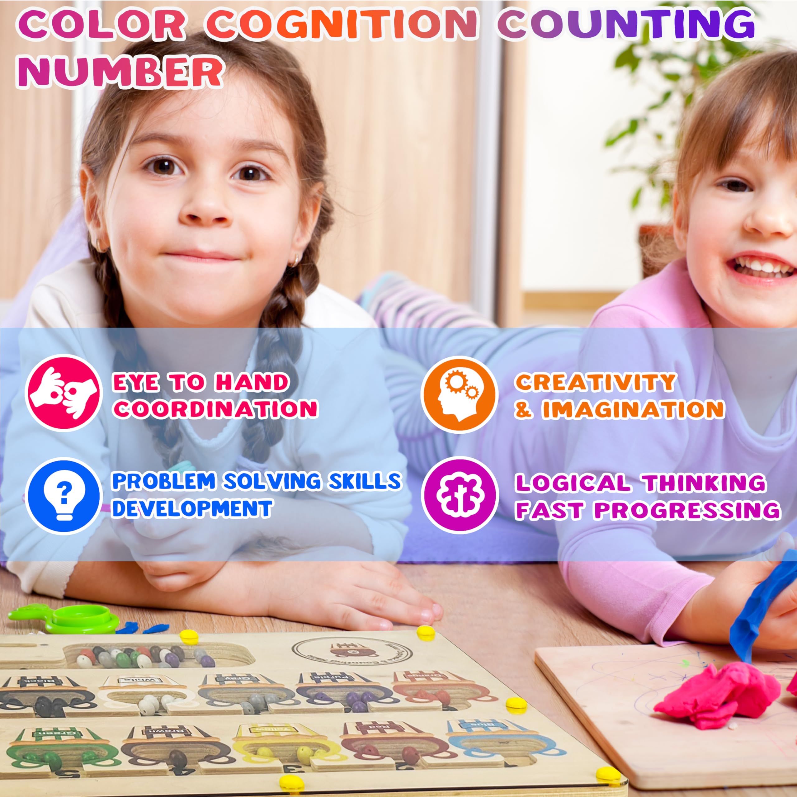 Mua Magnetic Color and Number Maze Montessori Wooden Color Sorting ...