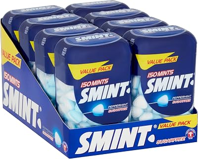 Smint Sugar Free Mints Peppermint 8 x 150 XL Bottles Vegetarian
