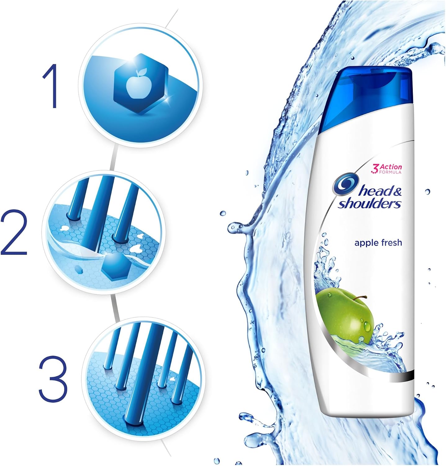 Head & Shoulders Anti-Dandruff Shampoo Apple Fresh, 250 ml (Pack of 1) - Image 4