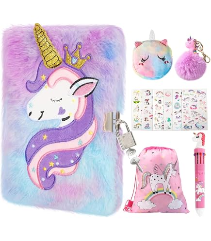 Amazon.com: TCJJ Kids Unicorn Diary with Lock and Key,Tie-Dye