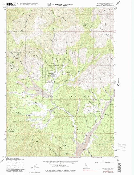 YellowMaps Placerville ID topo map, 124000 Scale, 7.5 X 7