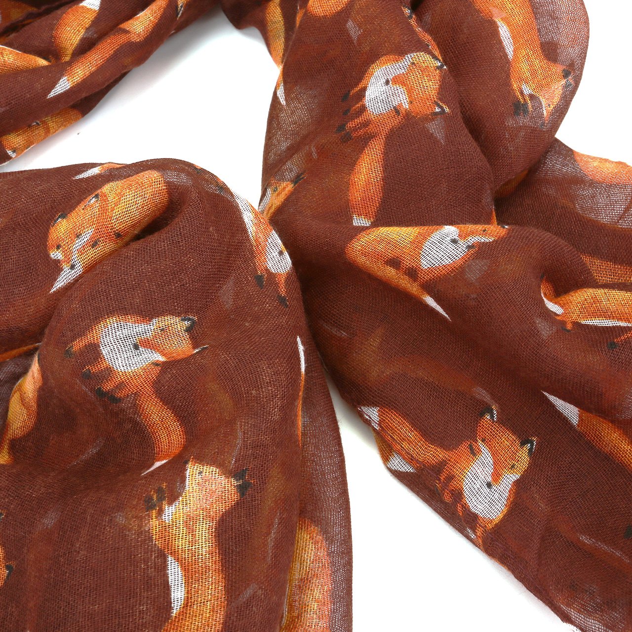 CHIC DIARY Women Ladies Animal Printed Pattern Lightweight Voile Head Pashmina Wrap Scarf (05-Red brown)