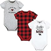 Hudson Baby Unisex Baby Cotton Bodysuits Buffalo Plaid Family, 12-18 Months