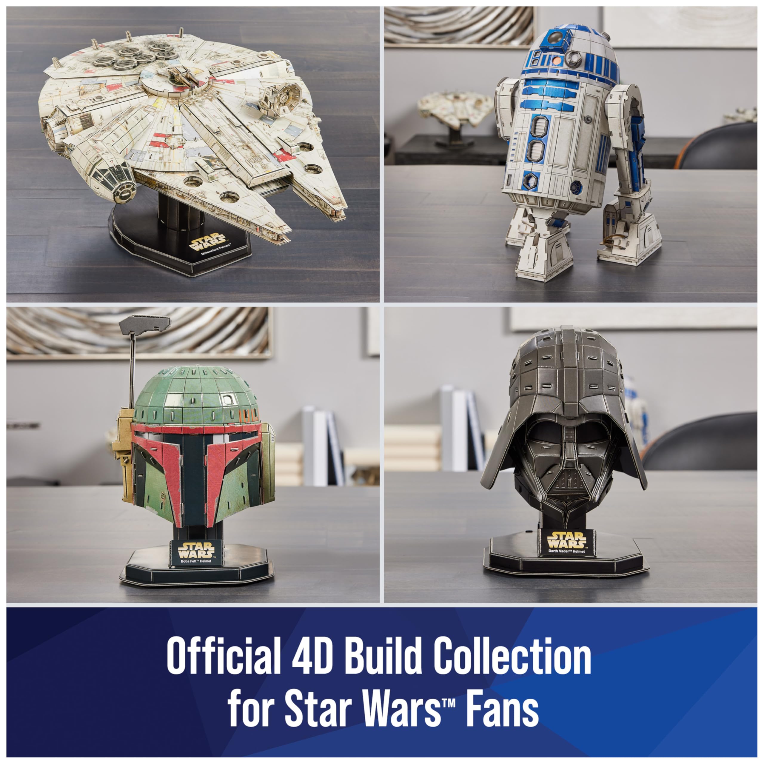 4D Build Star Wars Millennium Falcon 3D Model Kit, 𝖲tar Wars Gifts, Ѕtar Ｗars Toys Desk Decor for Star Ｗars Fans & Collectors, Adults & Teens 12+