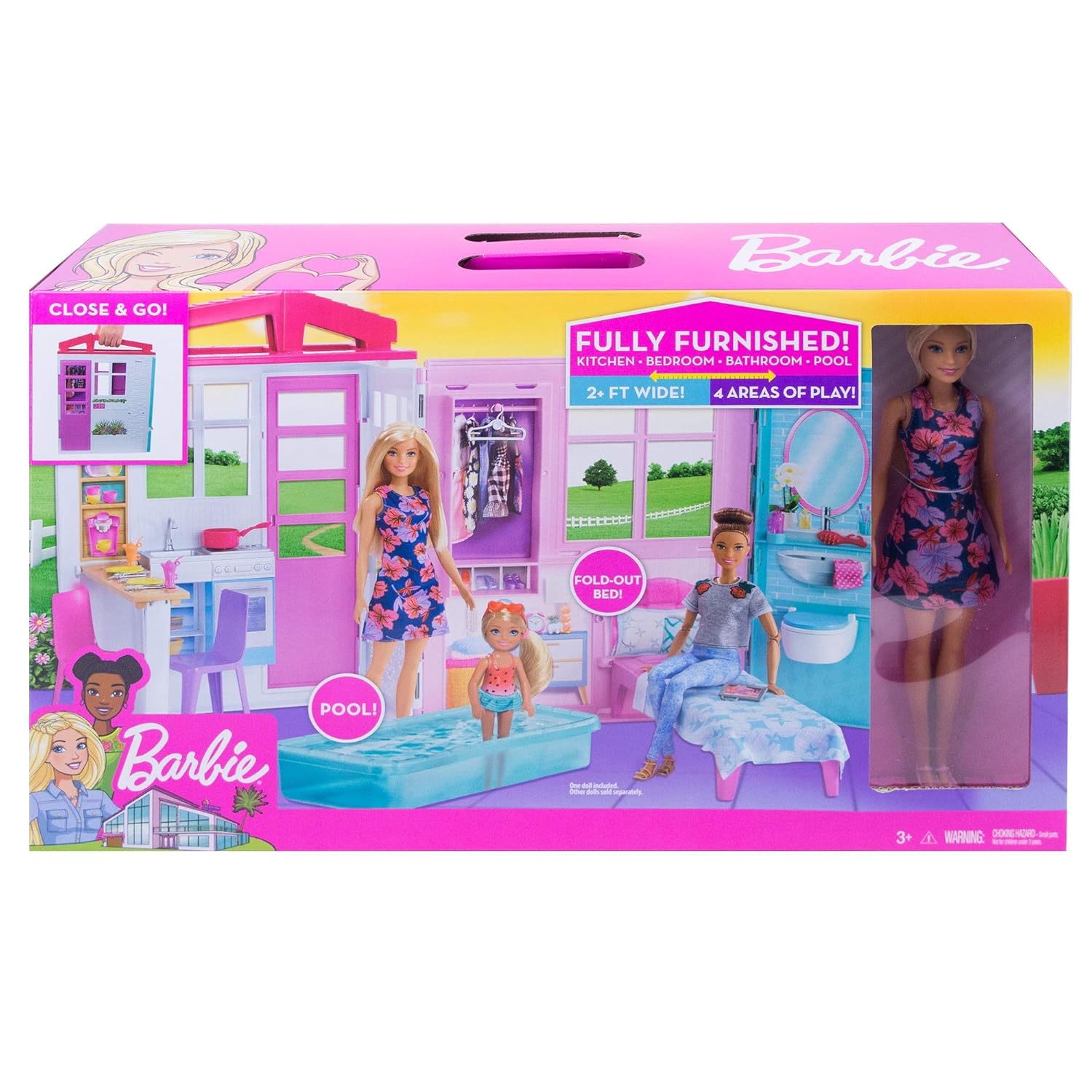 Barbie Fxg55 Ferienhaus Mit Puppe Mobeln Und Pool Portables