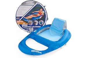 Kelsyus Premium Floating Lounger with Fast Inflation, Inflatable Recliner Chair, Lake & Pool Float for Adults with Cup Holder, Amazon Exclusive