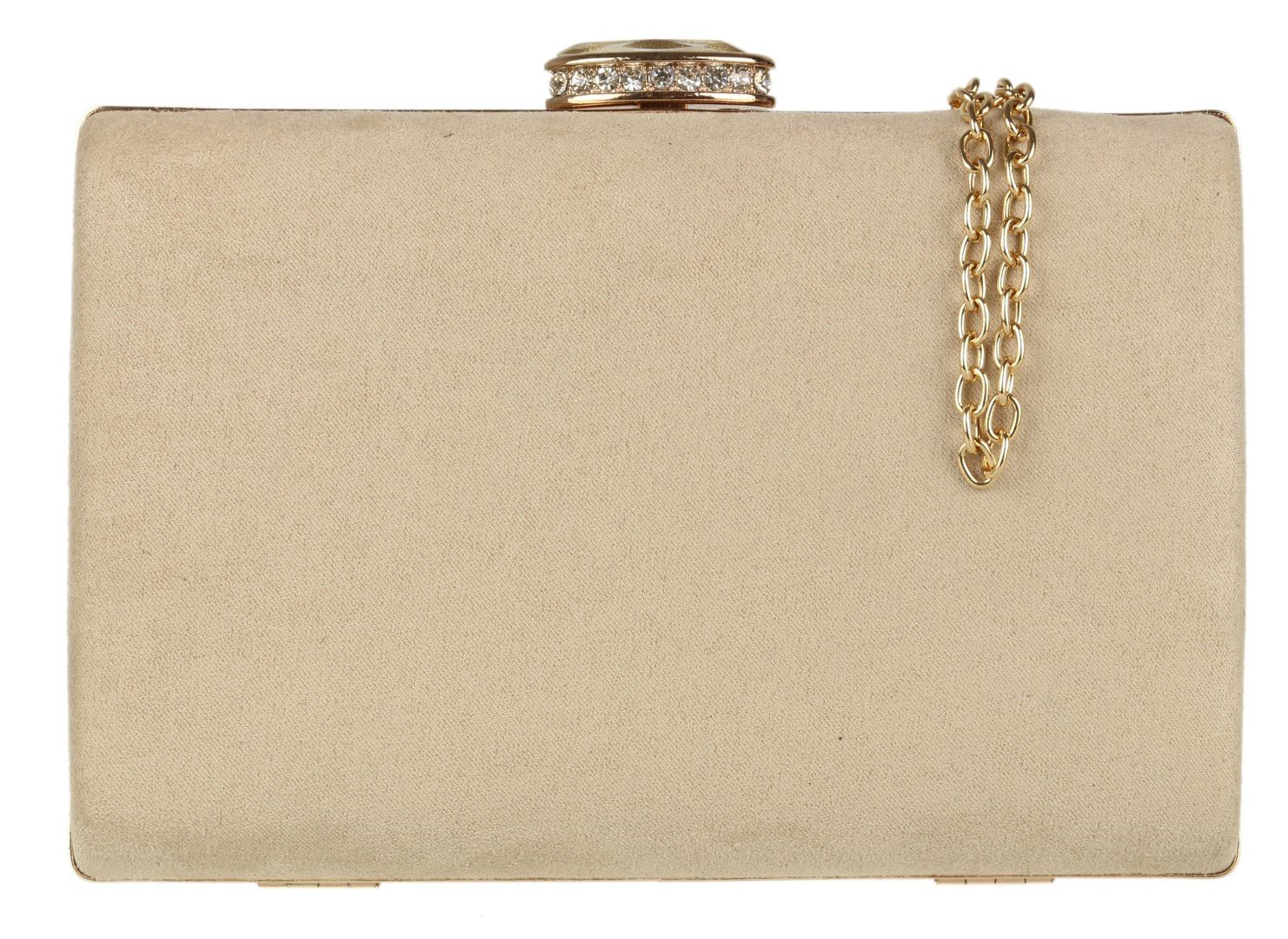 Girly HandBags Elegant Suede Clutch Bag - Nude(Size: W 18, H 11, D 5 cm (W 7, H 4, D 2 inches))